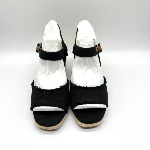 Lucky Brand Womens Size 9.5 Mindra Black‎ Espadrilles Wedges Sandals Shoes - Picture 2 of 14